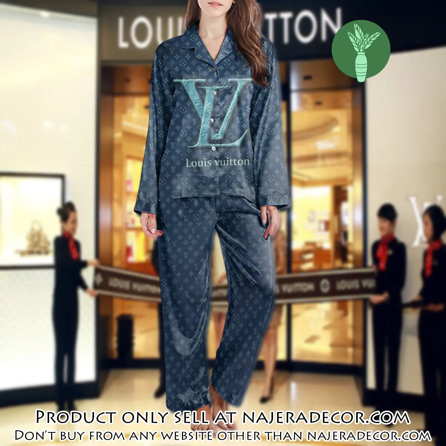 Lv monogram long satin pajama set pjs1023 njr3806681